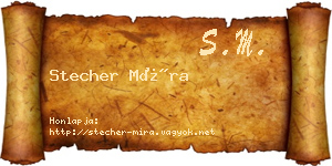 Stecher Míra névjegykártya